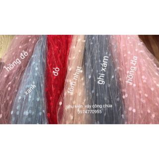 Vải voan lưới may váy