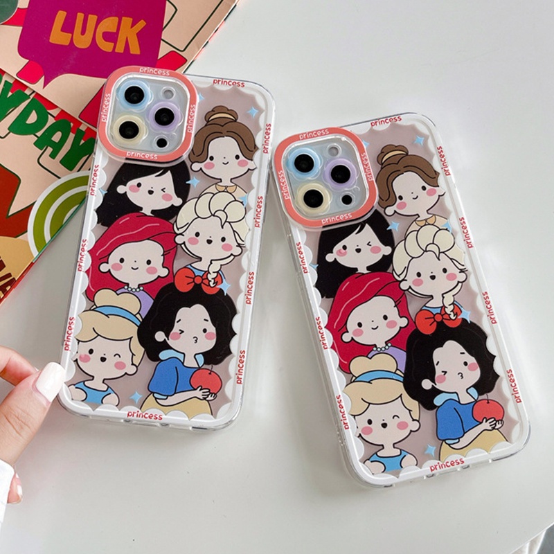 Ốp Điện Thoại TPU Mềm Trong Suốt Hình Công Chúa Cho IPhone 13 Pro Max 12 / 11 / XS / XR / 8 / 7 / 6 Plus