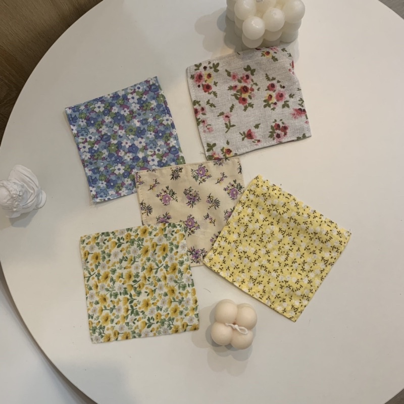 Miếng lót ly, cốc bằng vải hoạ tiết hoa phong cách vintage - Vintage floral coaster