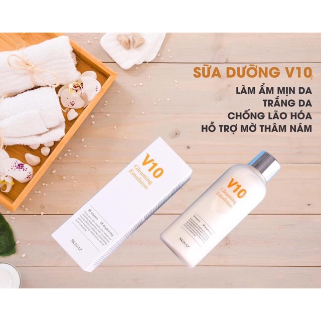 SỮA DƯỠNG TRẮNG DA V10 SKINAZ NHẬP KHẨU HÀN QUỐC