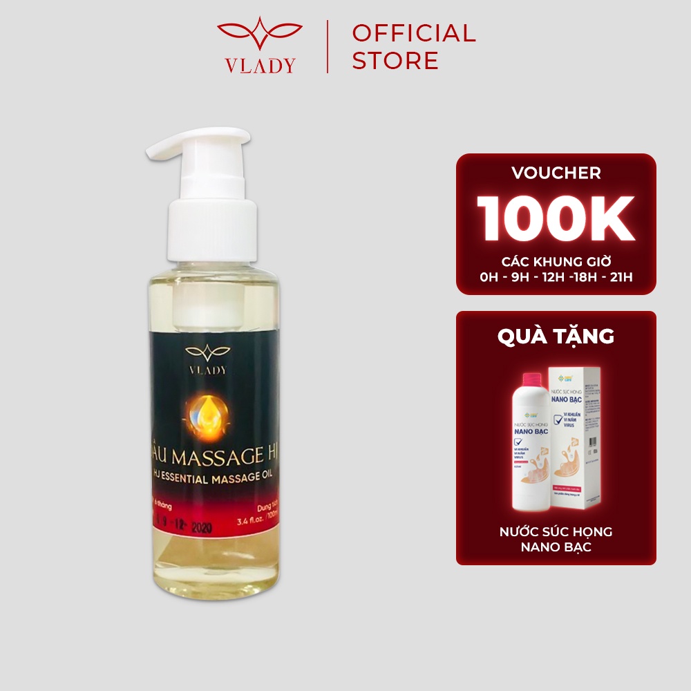 Dầu massage body đa năng VLADY dùng khi HJ, BJ, thư giãn, bôi trơn dung tích 100ml - Học viên yêu Vlady