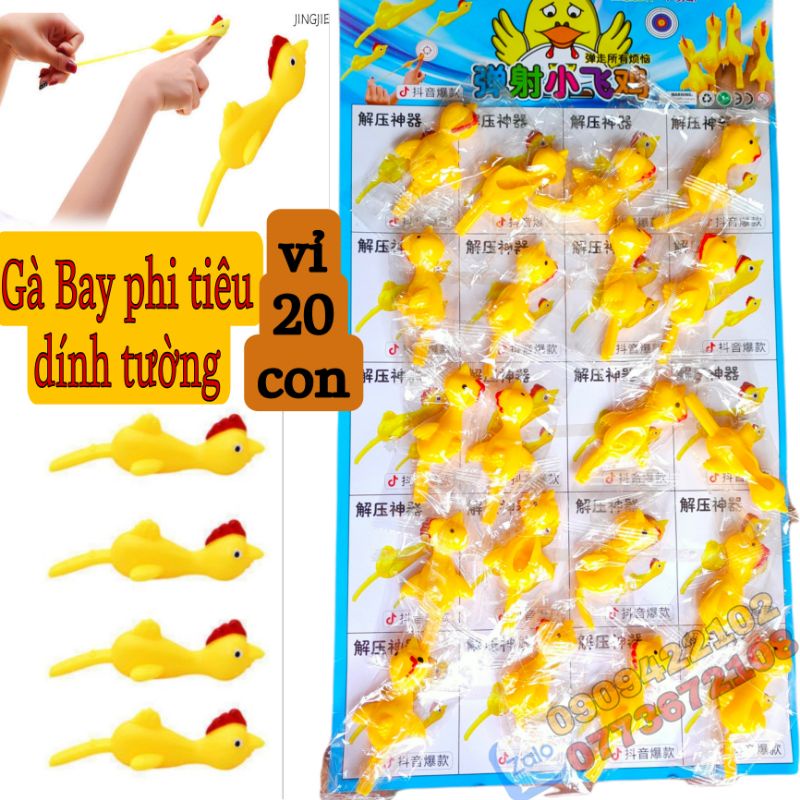 Vỉ 20 con gà bay dính tường , catapult turkey