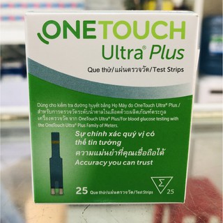 Que thử đường huyết onetouch ultra plus hộp 25 que
