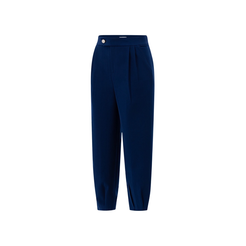Quần Baggy Công Sở Nữ NKN Bukger Xanh Navy Thiết Kế Dáng Dài Basic, Chất Liệu Vải Cao Cấp