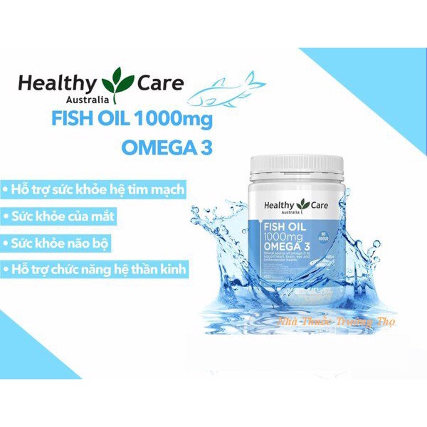 Dầu Cá Tự Nhiên Fish Oil Healthy Care Omega 3 1000mg, 400 viên