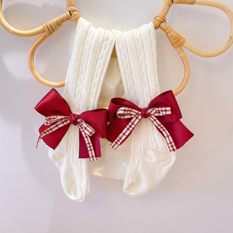 Quần Tất Legging Phối Nơ Dễ Thương Cho Bé Gái