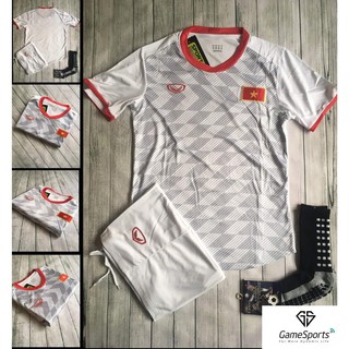 [ Thun thái ] Bộ quần áo bóng đá đội tuyển Việt Nam 2019 mới nhất màu trắng