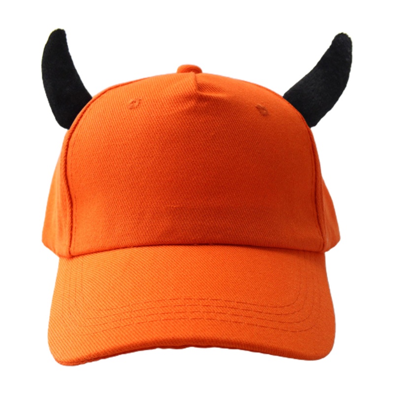 Han Mũ Lưỡi Trai Cotton Màu Trơn Chống Nắng Ngoài Trời Hóa Trang Quỷ Ox Cho Dịp Halloween
