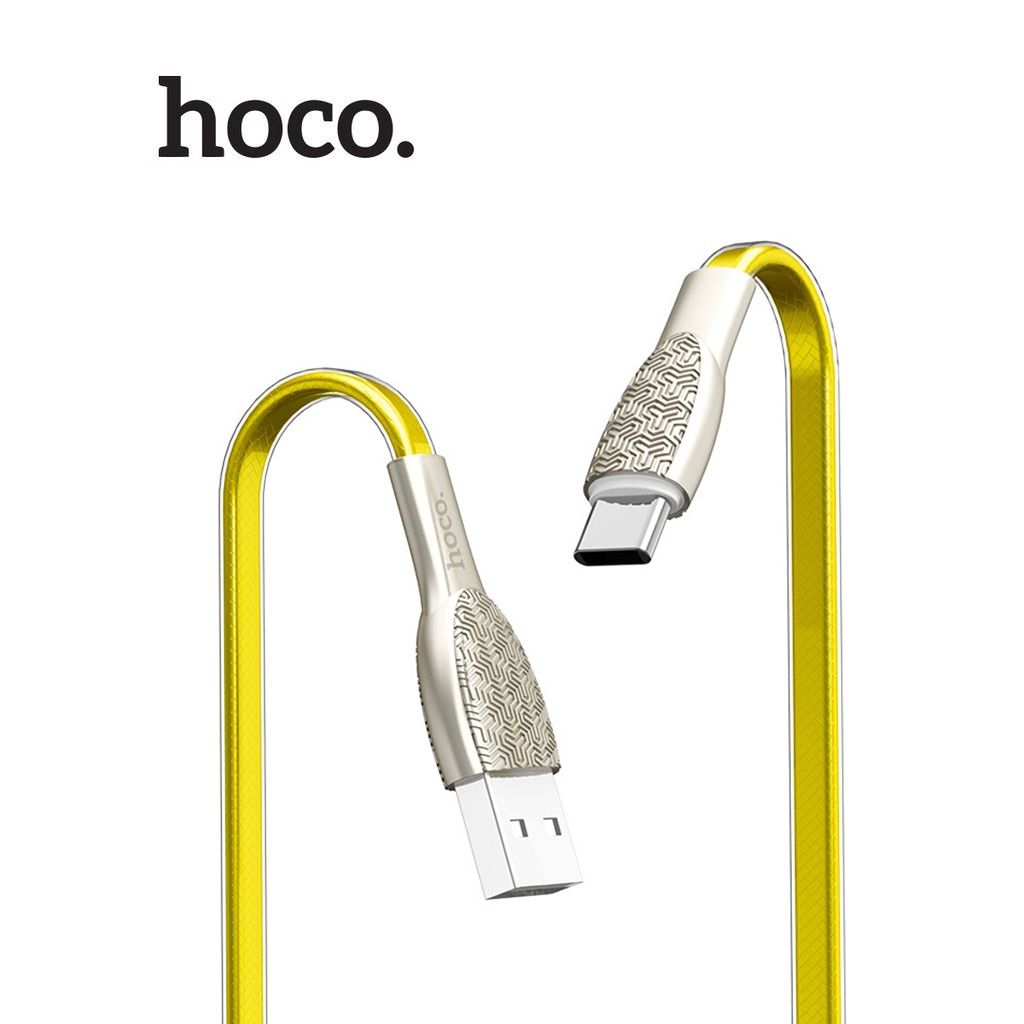 Cáp sạc 2.4A Hoco U52 Type-C dây dẹt siêu bền cho Android dài 120CM