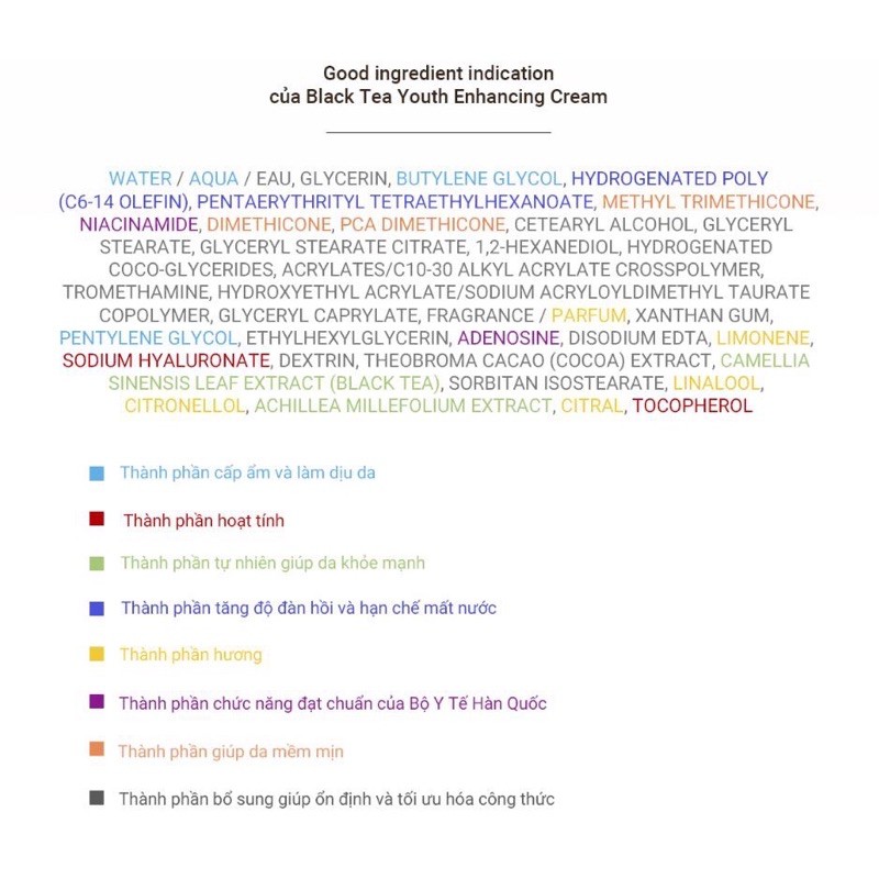 Kem dưỡng trà đen lên men chống lão hóa Innisfree Black Tea Youth Enhancing Cream 45mL