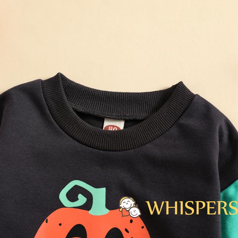 Áo Sweater Dáng Rộng In Họa Tiết Bí Ngô Halloween Màu Sắc Phù Hợp Cho Bé Gái