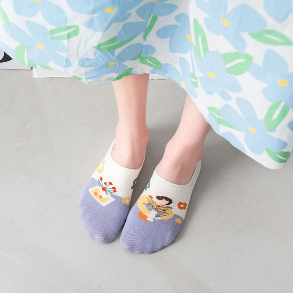 Vớ Cotton Co Giãn Thoáng Khí In Hình Mèo Đáng Yêu Cho Nữ | BigBuy360 - bigbuy360.vn