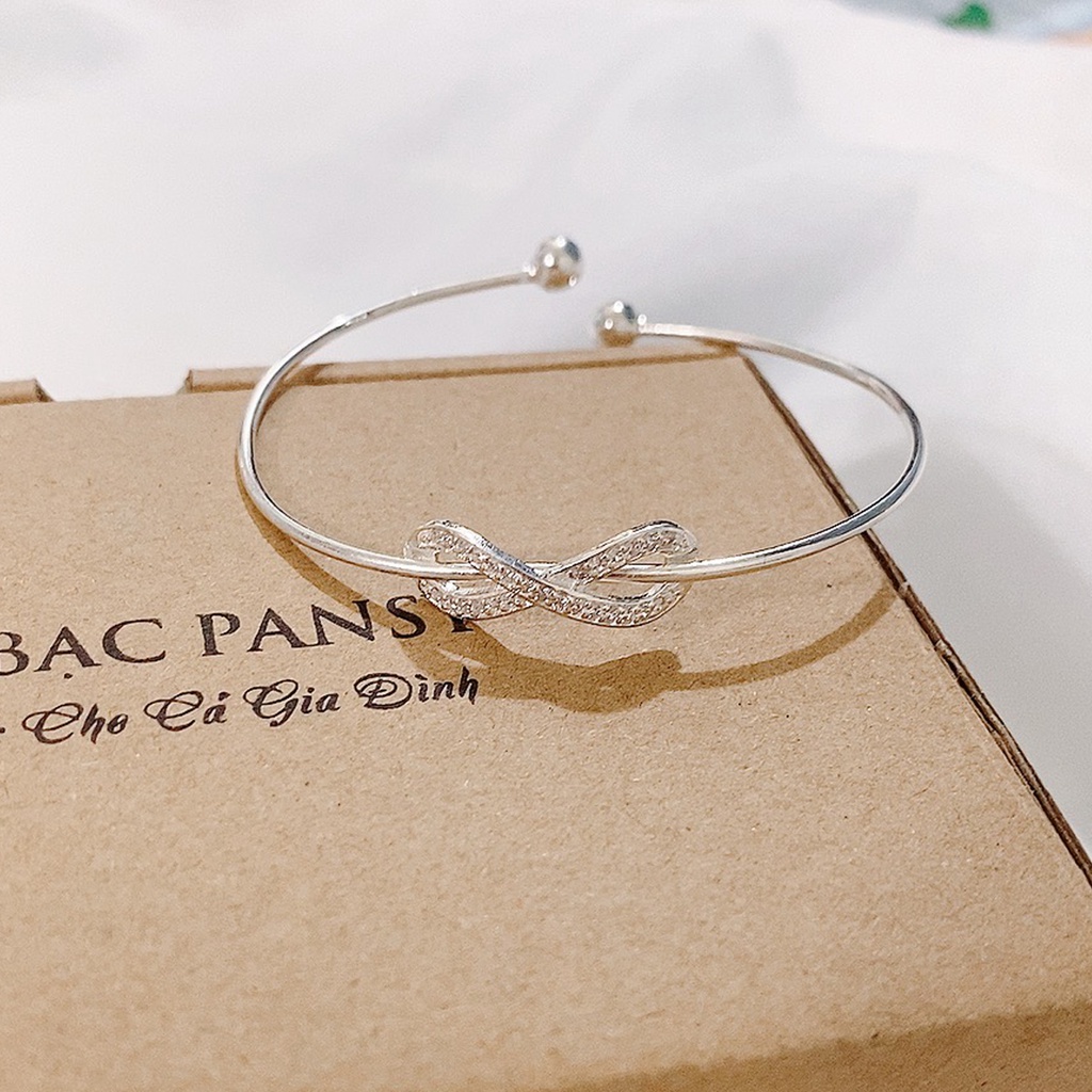 Vòng tay bạc nữ vô cực PANSY - Vòng bạc cho nữ nhẹ nhàng chất liệu bạc ta chuẩn sáng đẹp