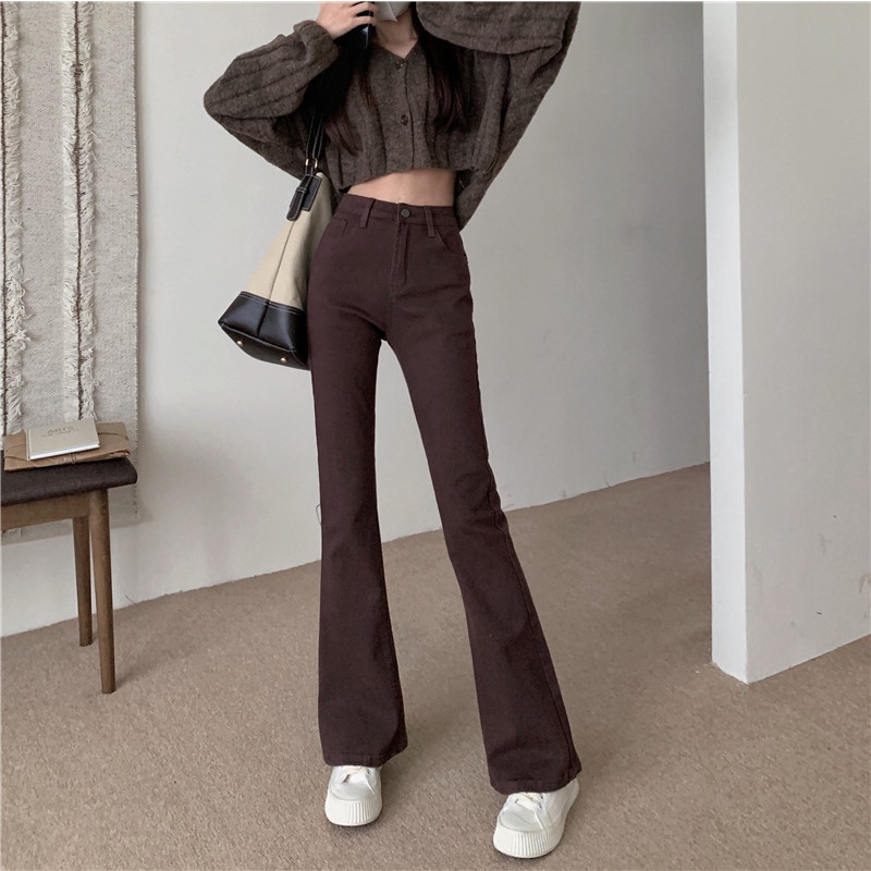 NRVP Quần Jean Dài Ống Rộng Thời Trang Hàn Quốc Cá Tính Cho Nữ