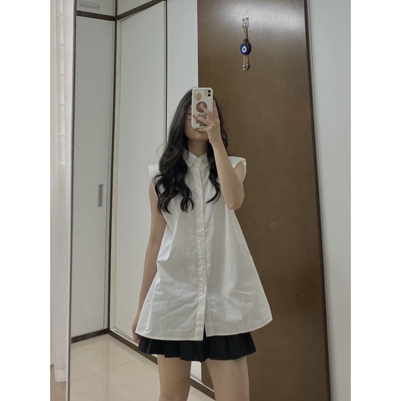 áo sơ mi không tay cách điệu - ảnh thật shop chụp | BigBuy360 - bigbuy360.vn