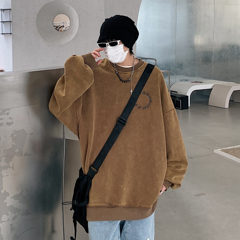 Áo thun IFNICEFUTURE tay dài dáng rộng phong cách retro thời trang thường ngày cho nam nữ