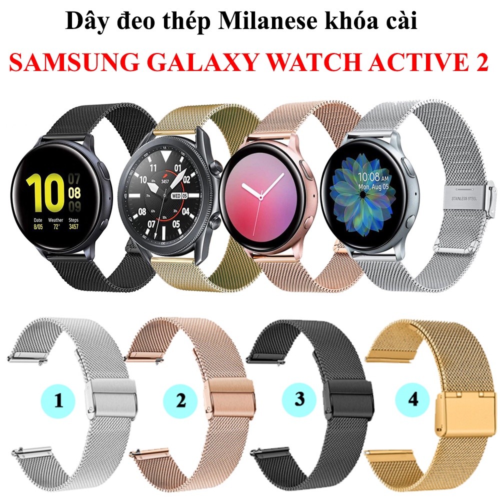 [Galaxy Watch Active 2] Dây đeo thép Milanese khóa cài Samsung Galaxy Watch Active 2