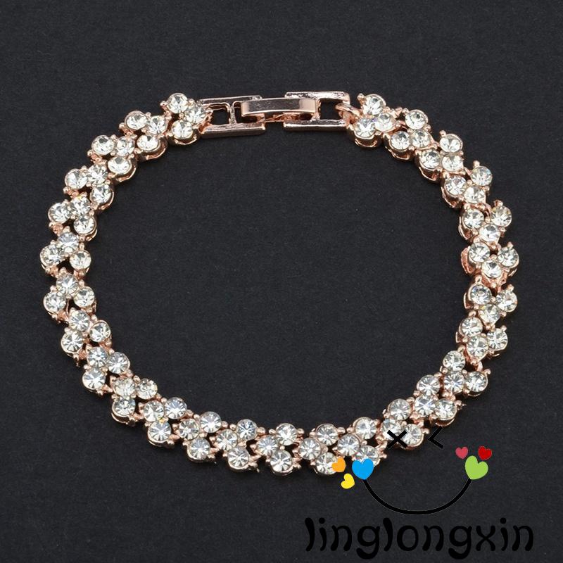 Vòng đeo tay hợp kim đính kim cương giả lấp lánh thời trang cho nữ