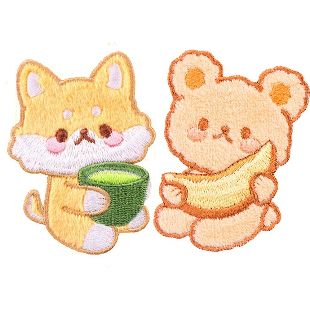 Miếng vá thêu ủi trang trí quần áo tự làm hình động vật hoạt hình dễ thương