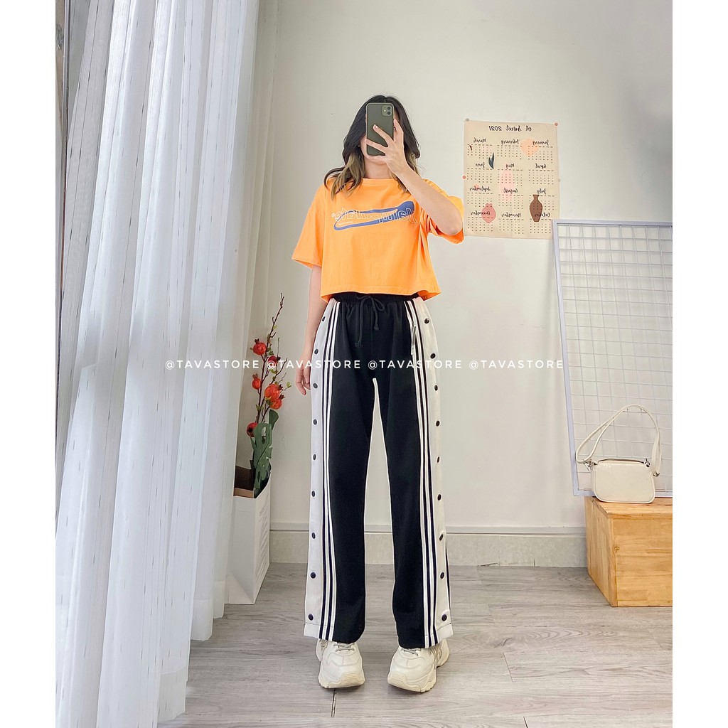 Quần culottes sọc xẻ