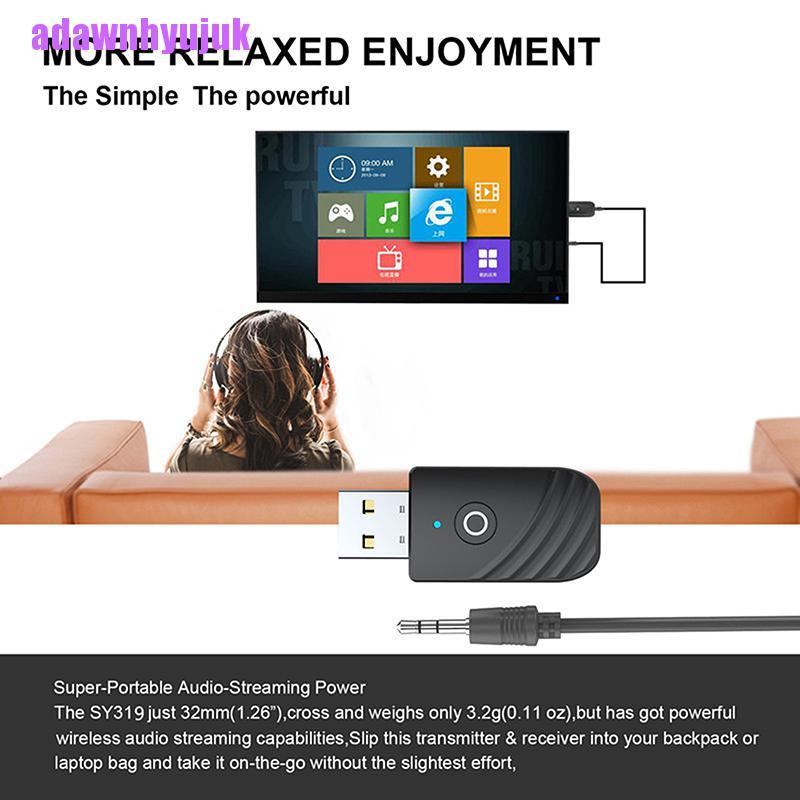 Bộ Thu Phát Âm Thanh Không Dây Usb Bluetooth 5.0 2 Trong 1 Cho Tv / Pc / Xe Hơi