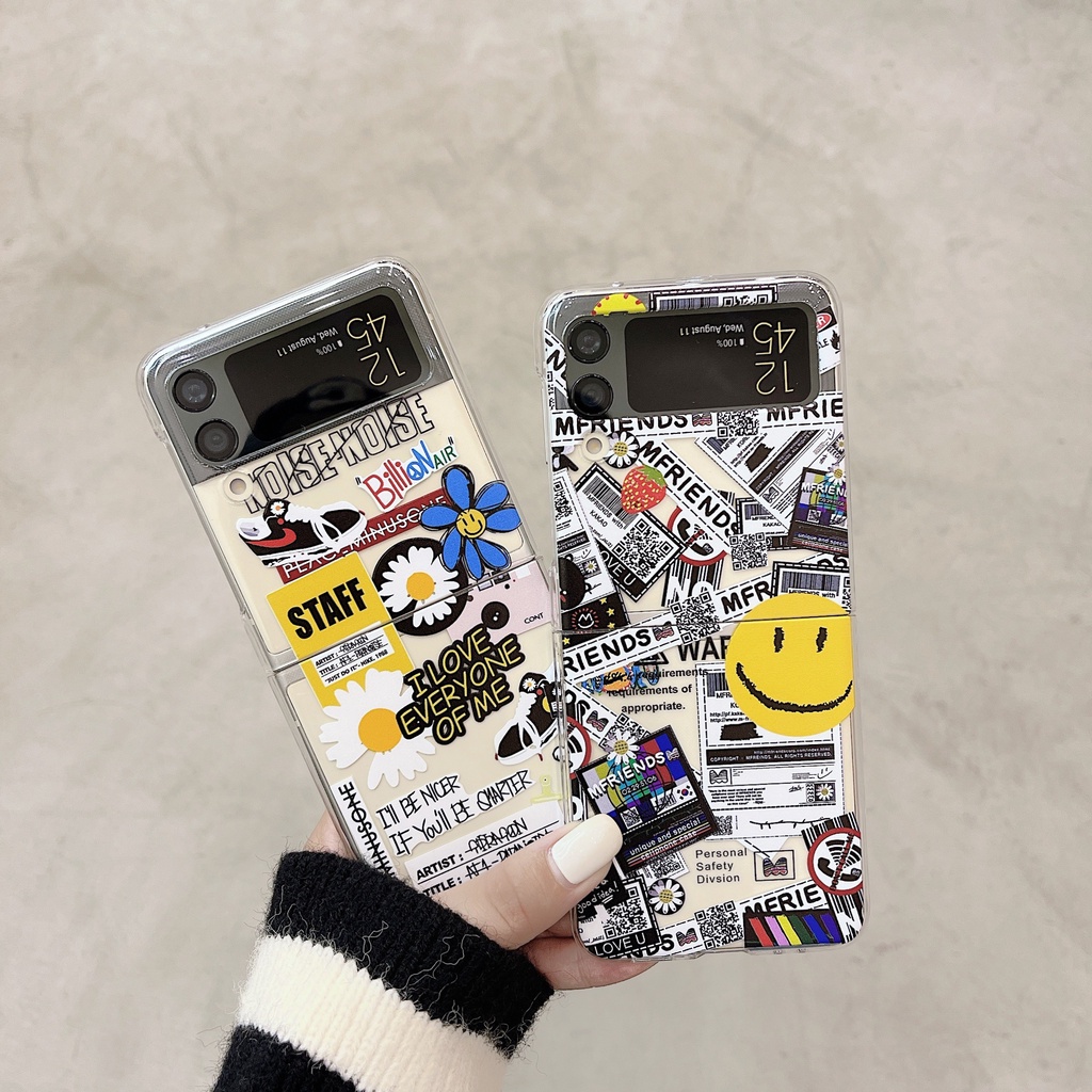 Ốp Điện Thoại PC Cứng Chống Sốc Họa Tiết Cây Thông / Cún graffiti Dễ Thương Cho Samsung Galaxy Z Flip 4 5G