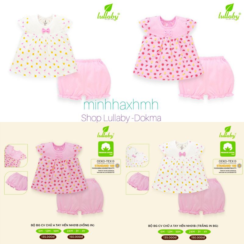 [Lullaby] Bộ cộc tay bé gái Lullaby mẫu 2020 siêu xinh (Sz 6m-4y)