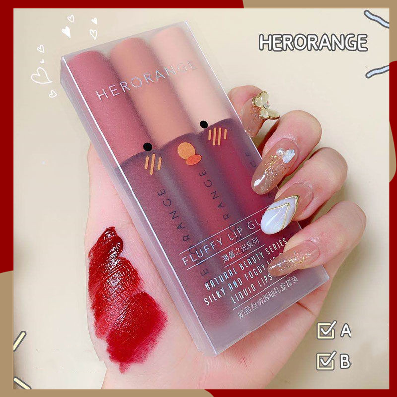 3 cái một set HERORANGE Son kem lì kháng nước không phai màu