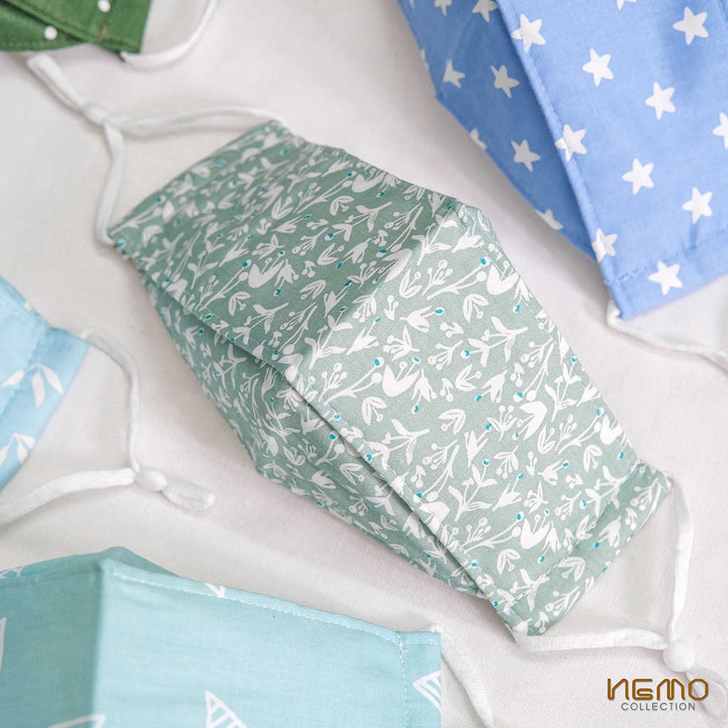 Khẩu Trang Vải 4D NEMO Handmade, Size Người Lớn, Chống Nắng, Lọc Khuẩn, Thoáng Khí Không Gây Mụn - KTWA