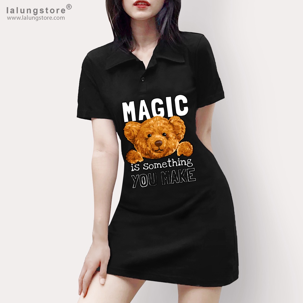 Đầm Polo Cotton Hoạ Tiết MAGIC (có big size) [mã 1764]