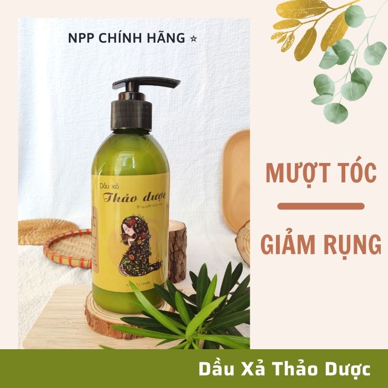 Dầu Xả Thảo Dược Thiên Nhiên 300ml Siêu Mềm Mượt Cho Mái Tóc- Xabongorganic