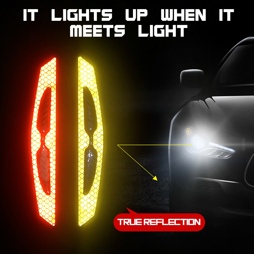 Set 4 miếng dán phản quang trang trí cho cửa xe hơi