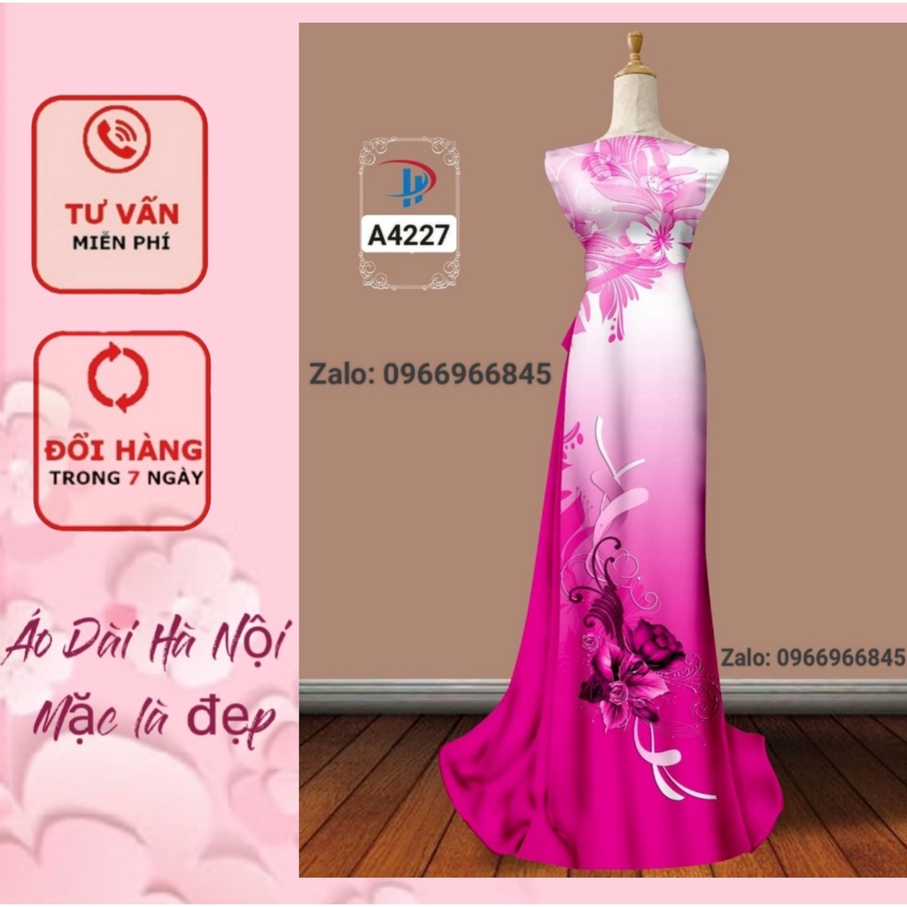 Đủ màu áo dài in 3D cổ tròn tay lỡ  đẹp quý phái - ÁO DÀI HÀ NỘI