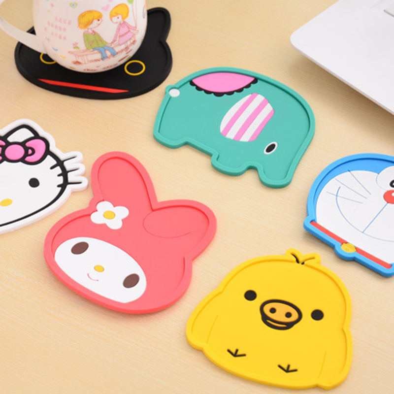 Lót ly bằng silicon cách nhiệt chống trượt kiểu dáng hoạt hình dễ thương