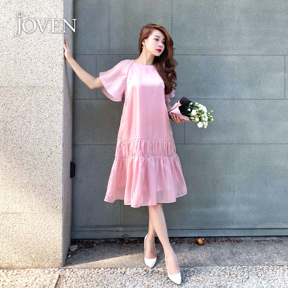 Đầm cánh tiên sang chảnh lụa organza cao cấp JOVEN, thiết kế tầng xòe suông dáng ngắn, đi biển đi cafe dạo phố