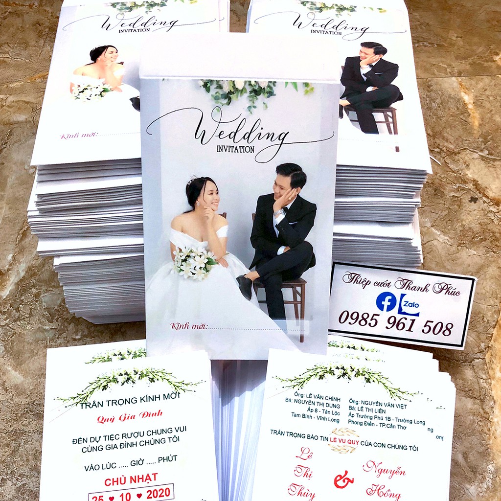 THIỆP CƯỚI PHONG BÌ IN ẢNH VIP