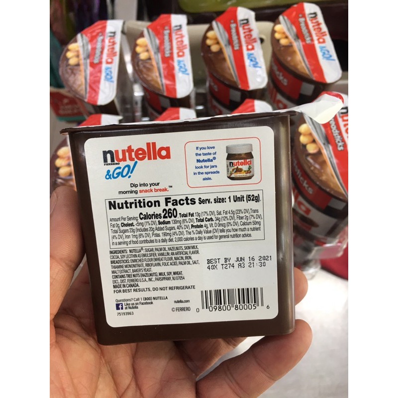 Nutella breadstick Nhập Khẩu 52g