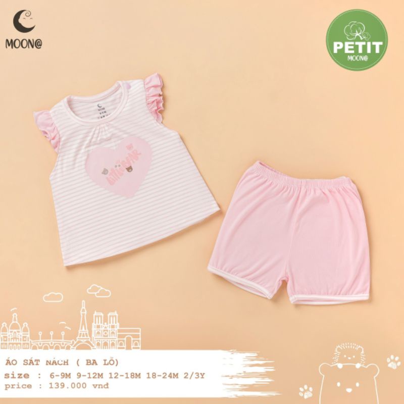 Moon -  Bộ ba lỗ Moon vải petit mềm mát cho bé từ 6-16kg