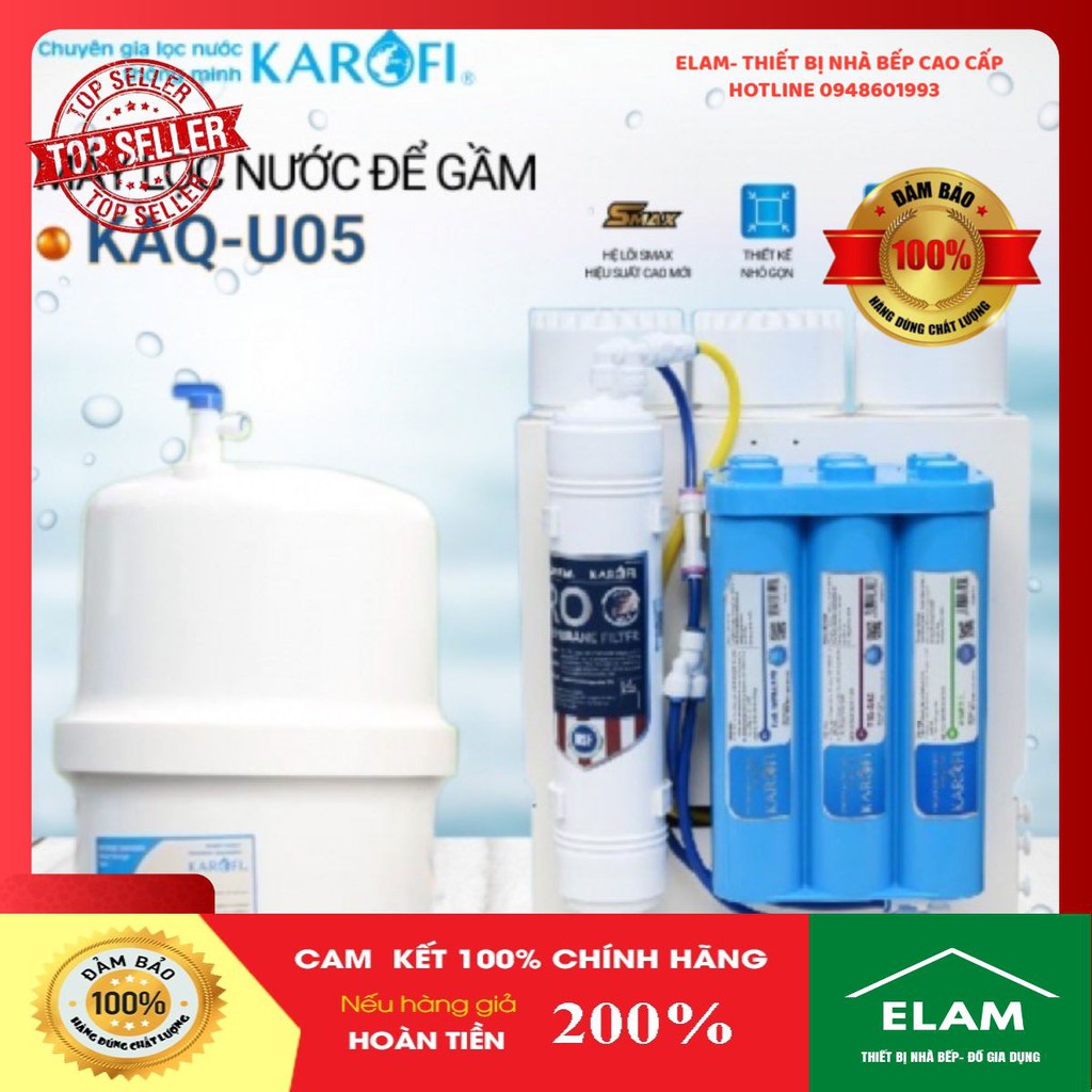 Máy lọc nước Karofi để gầm KAQ-U05/ Máy lọc nước không tủ để bàn KAQ-U05 Chính Hãng Bảo Hành 36 Tháng