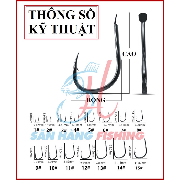 Lưỡi câu cá Nhật Bản, Lưỡi Cao Cấp Chuyên Câu Đài, Câu Đơn Super Sharp