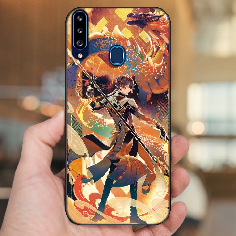 Ốp lưng Samsung A20S viền đen in hình Zhongli Genshin Impact