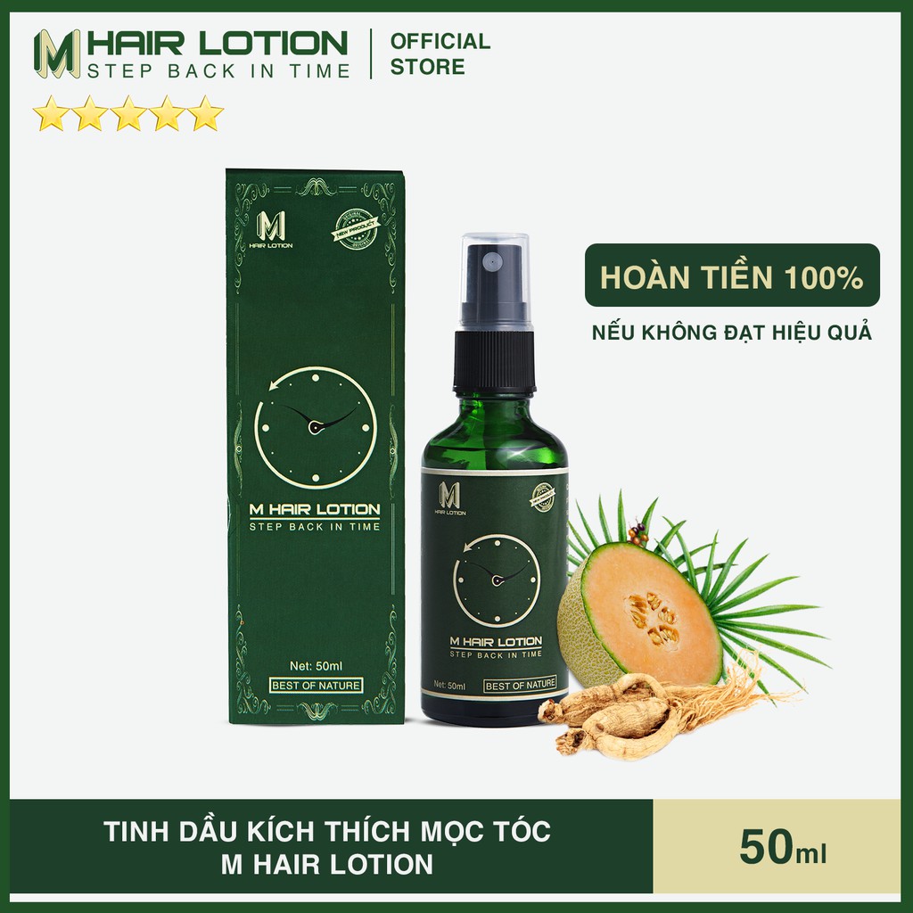 Tinh Dầu Mọc Tóc Nhanh M Hair Lotion 50ml | Ngăn Rụng Tóc | Không Dùng Với Tinh Dầu Bưởi Mọc Tóc Để Có Hiệu Quả Tốt Nhất