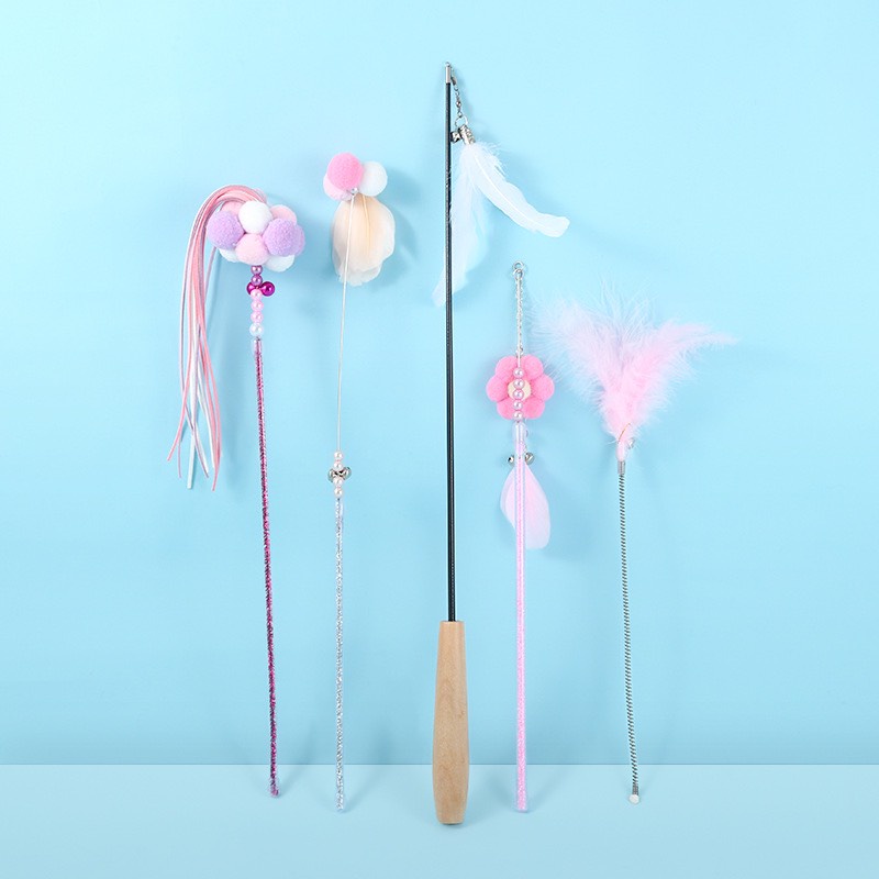 Cây Vờn Cần Câu Mèo Dây Thép Dẻo, Đồ Chơi Cho Mèo Pet Thú Cưng, Cây Vờn Vui Nhộn , Lông Vũ Nhiều Mẫu Giá Siêu Rẻ