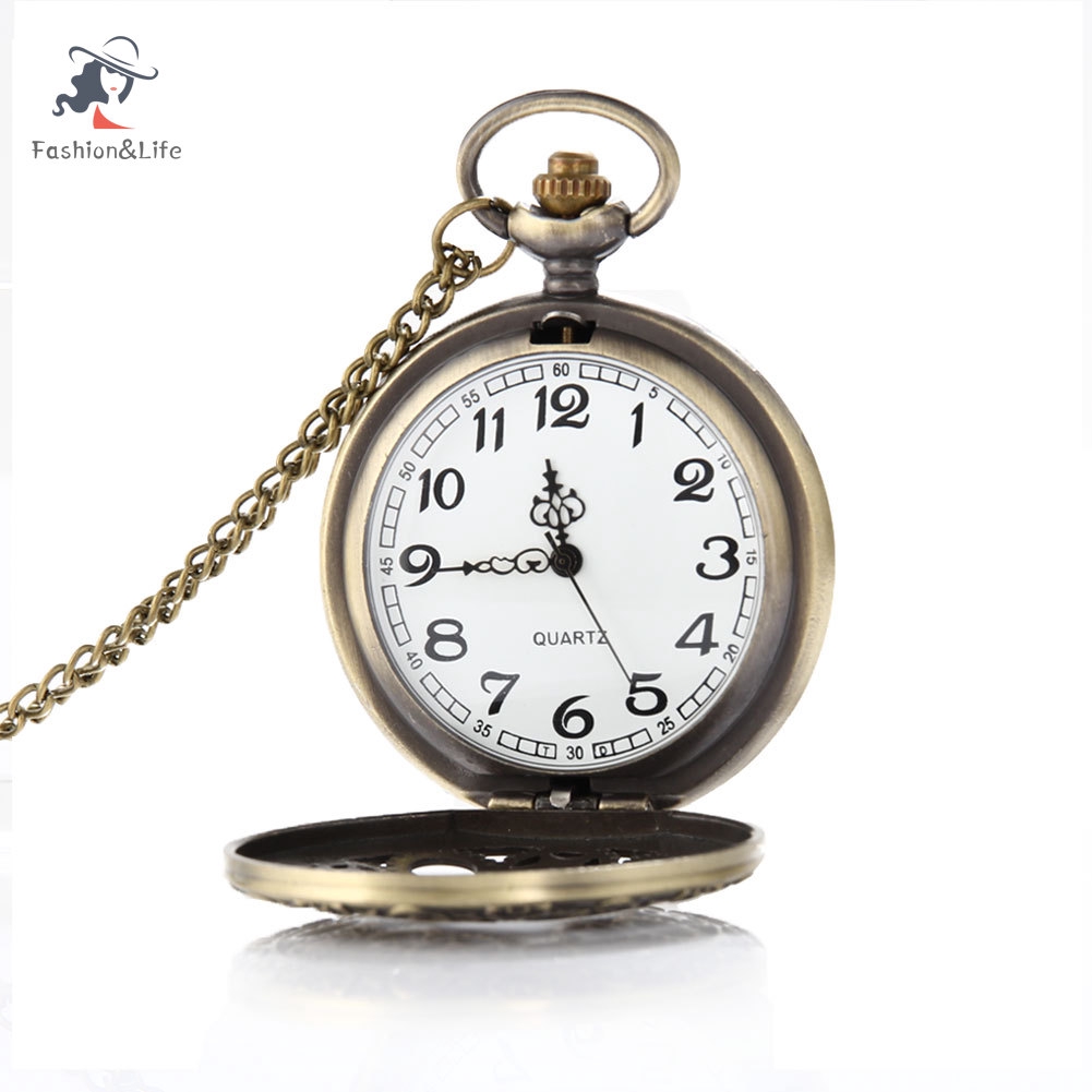 Đồng Hồ Quả Quýt Chạm Khắc Hình Bánh Răng Phong Cách Retro