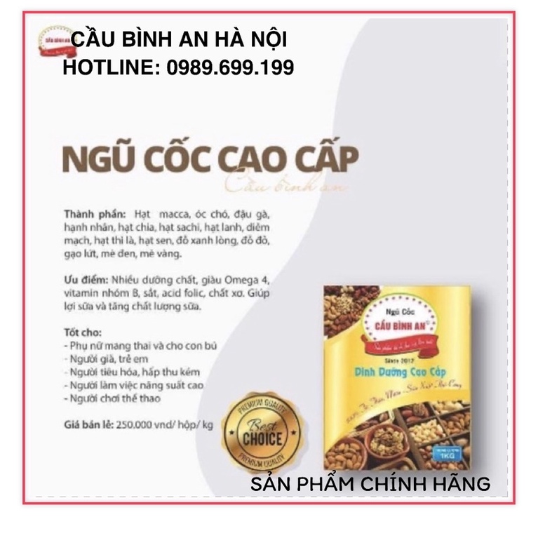 Ngũ cốc dinh dưỡng cao cấp Cầu Bình An hộp 1kg tốt cho bà bầu và mẹ sau sinh