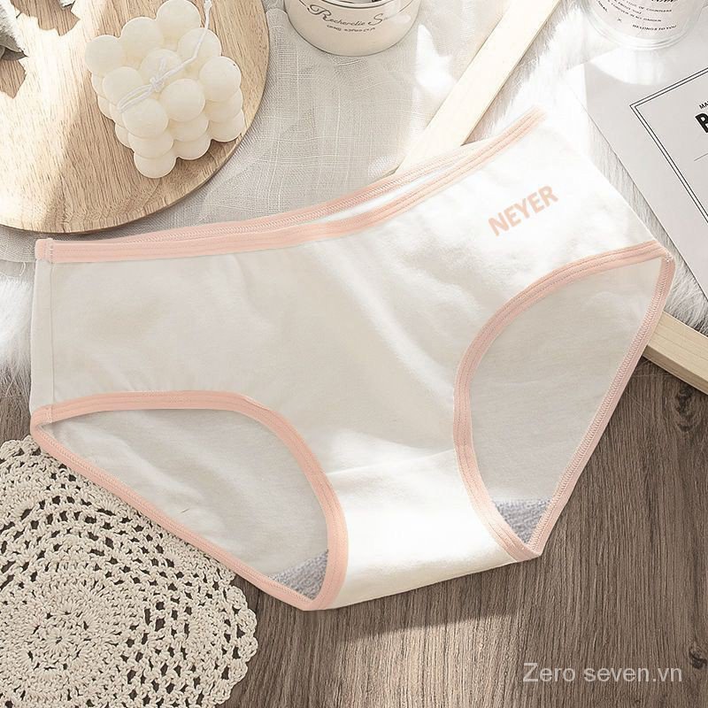 Quần lót cạp vừa màu trơn thoáng khí dễ thương phong cách Hàn Quốc thời trang dành cho nữ