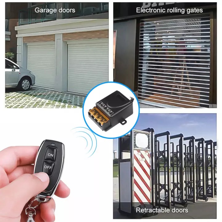 Rơ le 220V 30A mới nhất Công tắc điều khiển từ xa RF không dây 1 Bộ phát + 1 Bộ thu 433MHz Bộ điều khiển từ