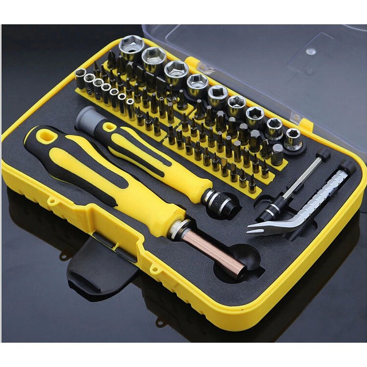 Bộ dụng cụ đa năng tua vit 70 chi tiết có tua vít + đầu khẩu N0.6092 -V19 sẵn hàng