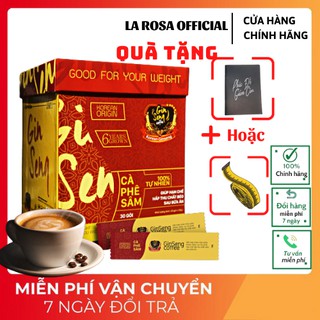 Cà Phê Sâm Hàn Quốc Chính Hãng - GINSHENG COFFEE hỗ trợ giảm mỡ thừa hiệu quả Hộp 30 gói Tặng phác đồ giảm cân