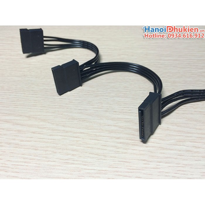 Cáp chuyển nguồn Molex IDE 4Pin sang 3 Sata cho ổ cứng HDD, SSD